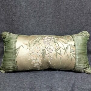 Croscill Home Iris Gold Oblong Rectangular Bolster Boudoir Accent Pillow 21 x 10